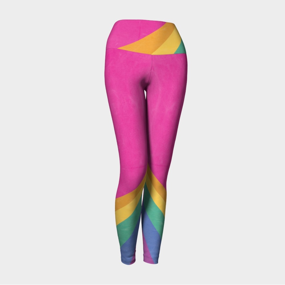 New Sweat Goddess Ink Rainbow‎ Color Block Leggings M
